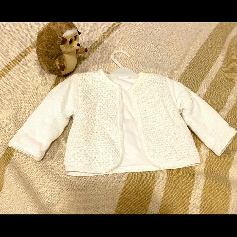 White pre-loved quilted baby jacket